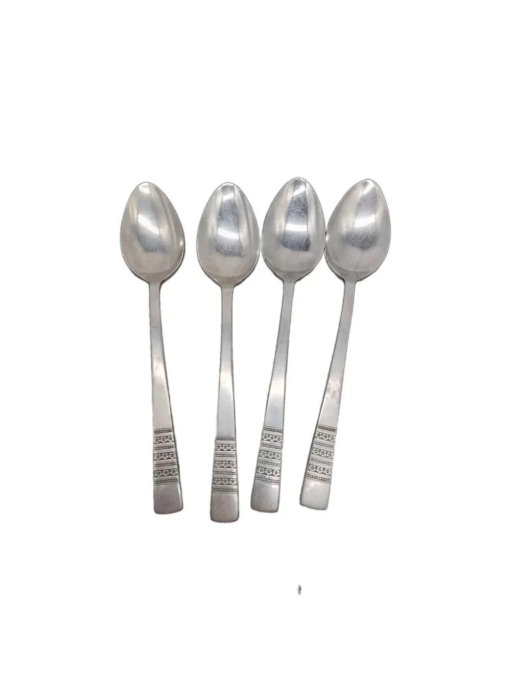 Imperial Intl IIC Stainless Dinner Spoons Lot Of 4 Piece Flatware Korea Floral